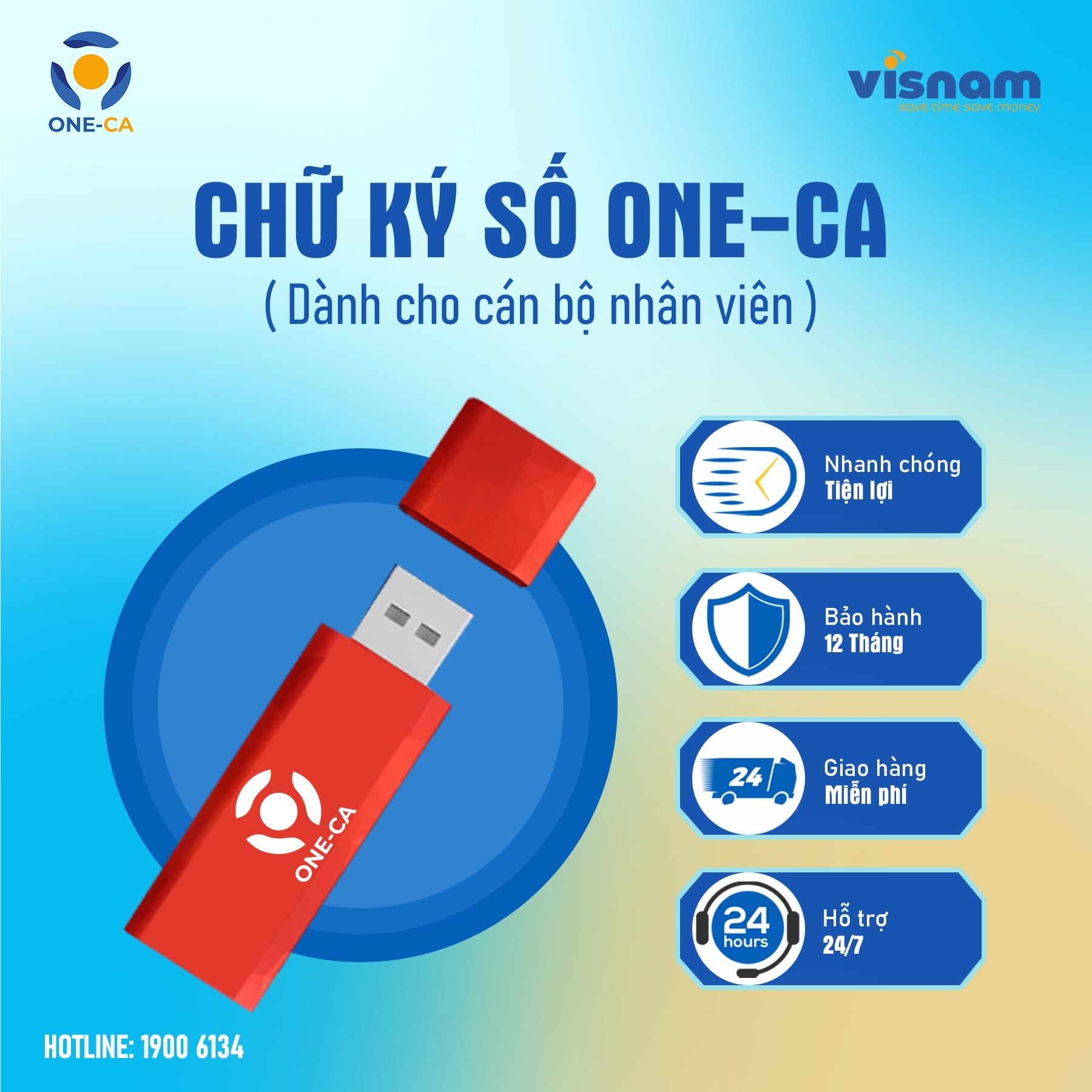 Chữ ký số ONE-CA dành cho cán bộ nhân viên